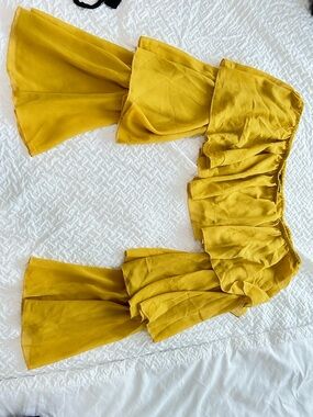 Women’s Mustard Yellow Tiered Ruffle top